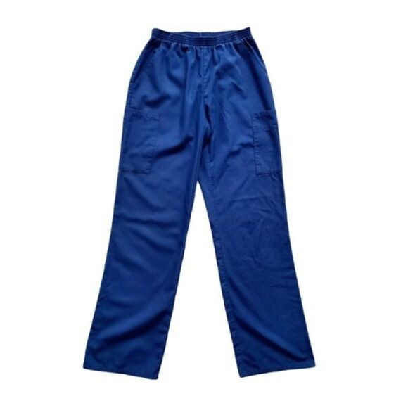 Scrubstar Women Blue Pull On Cargo Scrub Pants XS - Picture 1 of 15